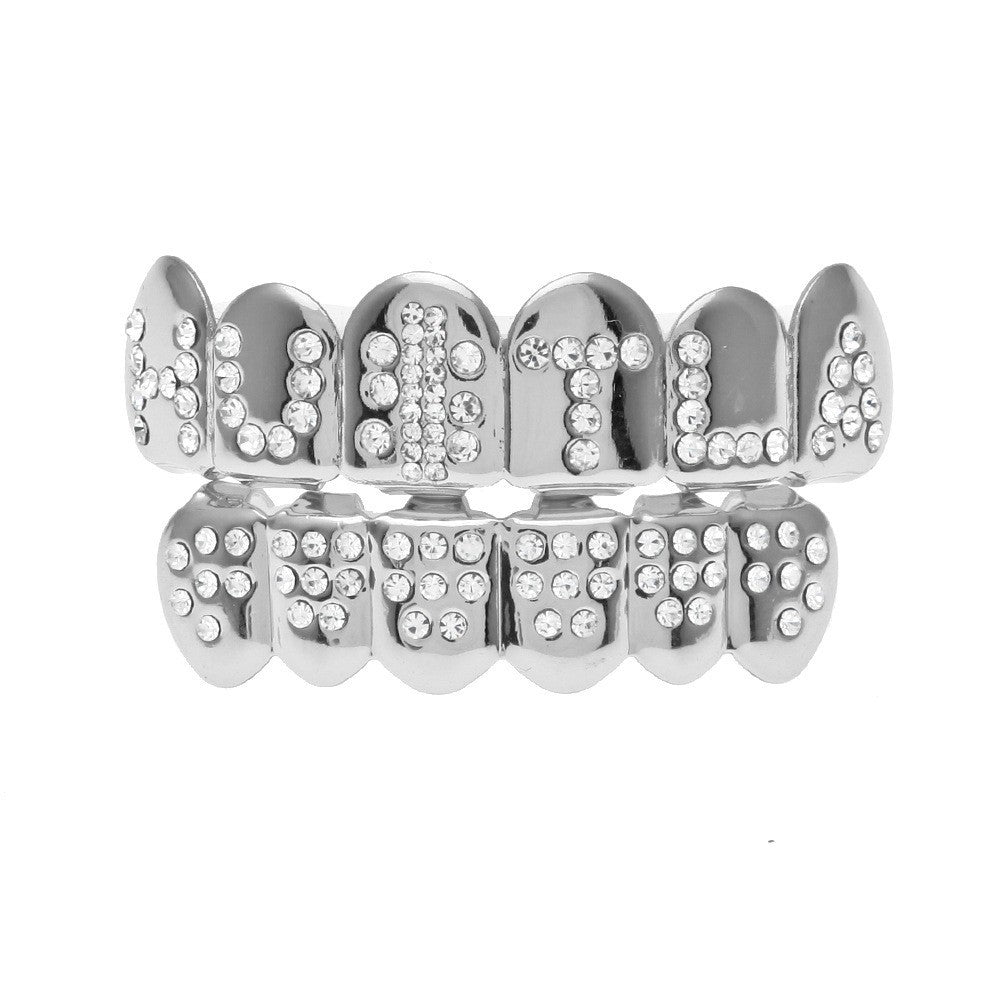 Hip-Hop-Grillz mit Diamanten und Vergoldung