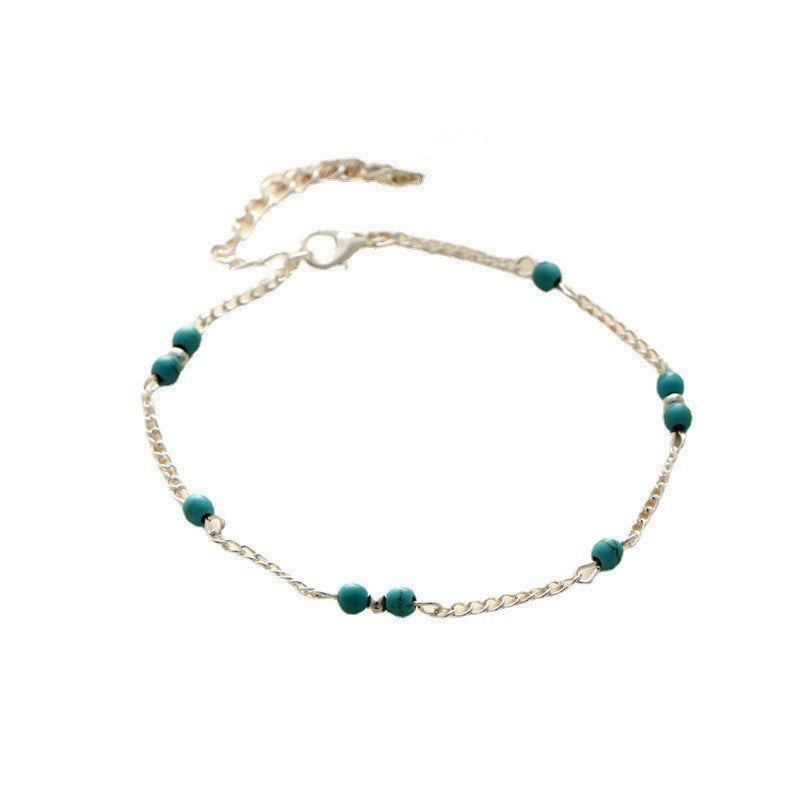 Boho handgemachtes Fußkettchen Perlenkette