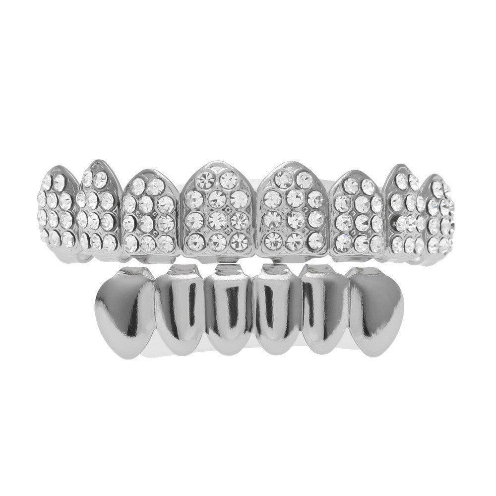 Hip-Hop-Grillz mit Diamanten und Vergoldung