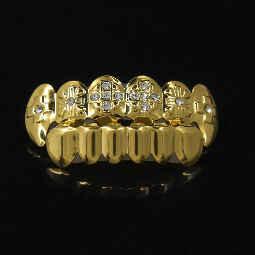 Hip-Hop-Grillz mit Diamanten und Vergoldung