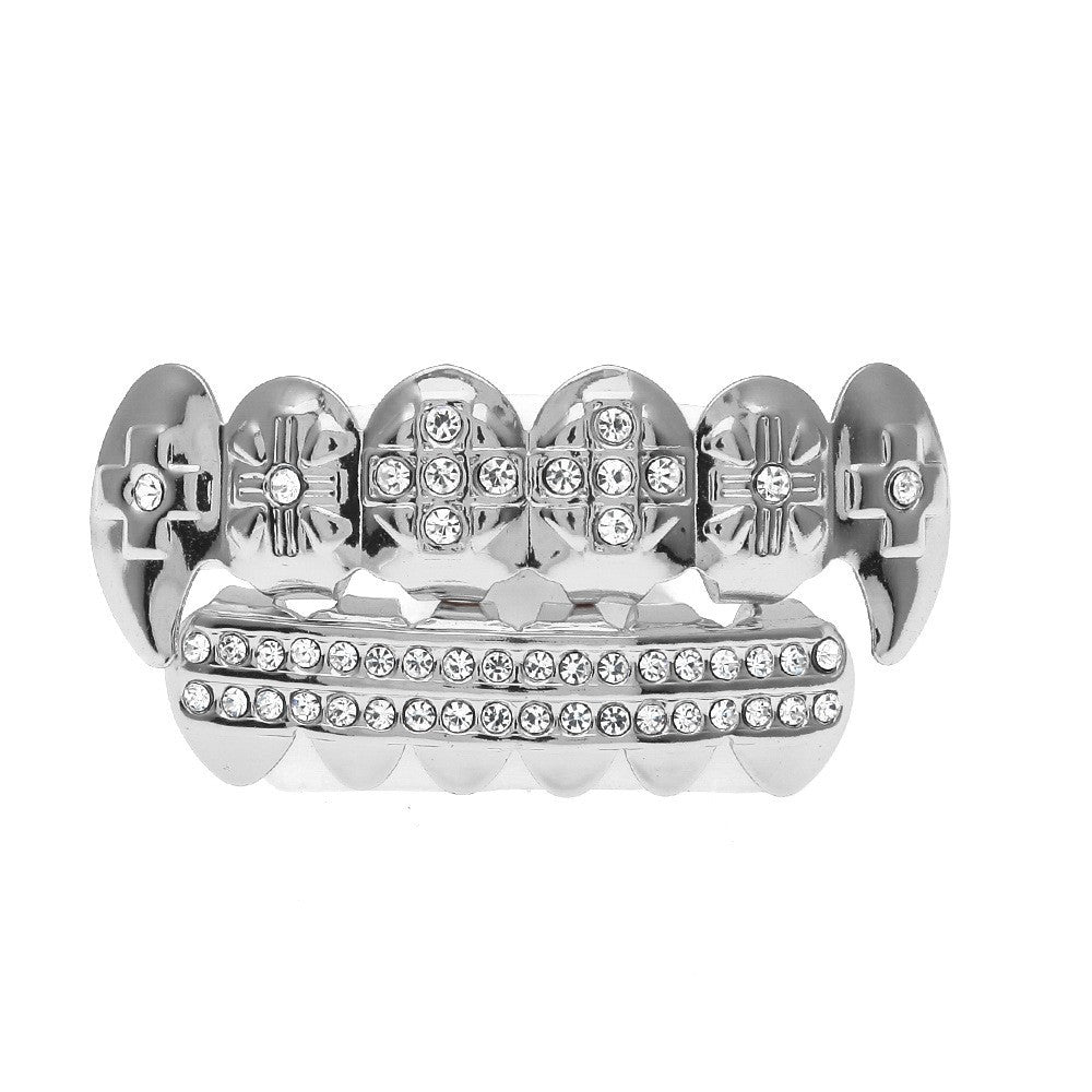 Hip-Hop-Grillz mit Diamanten und Vergoldung