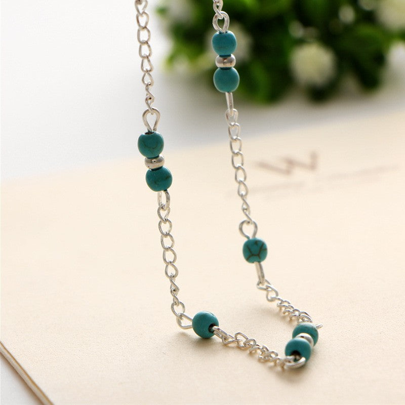 Boho handgemachtes Fußkettchen Perlenkette