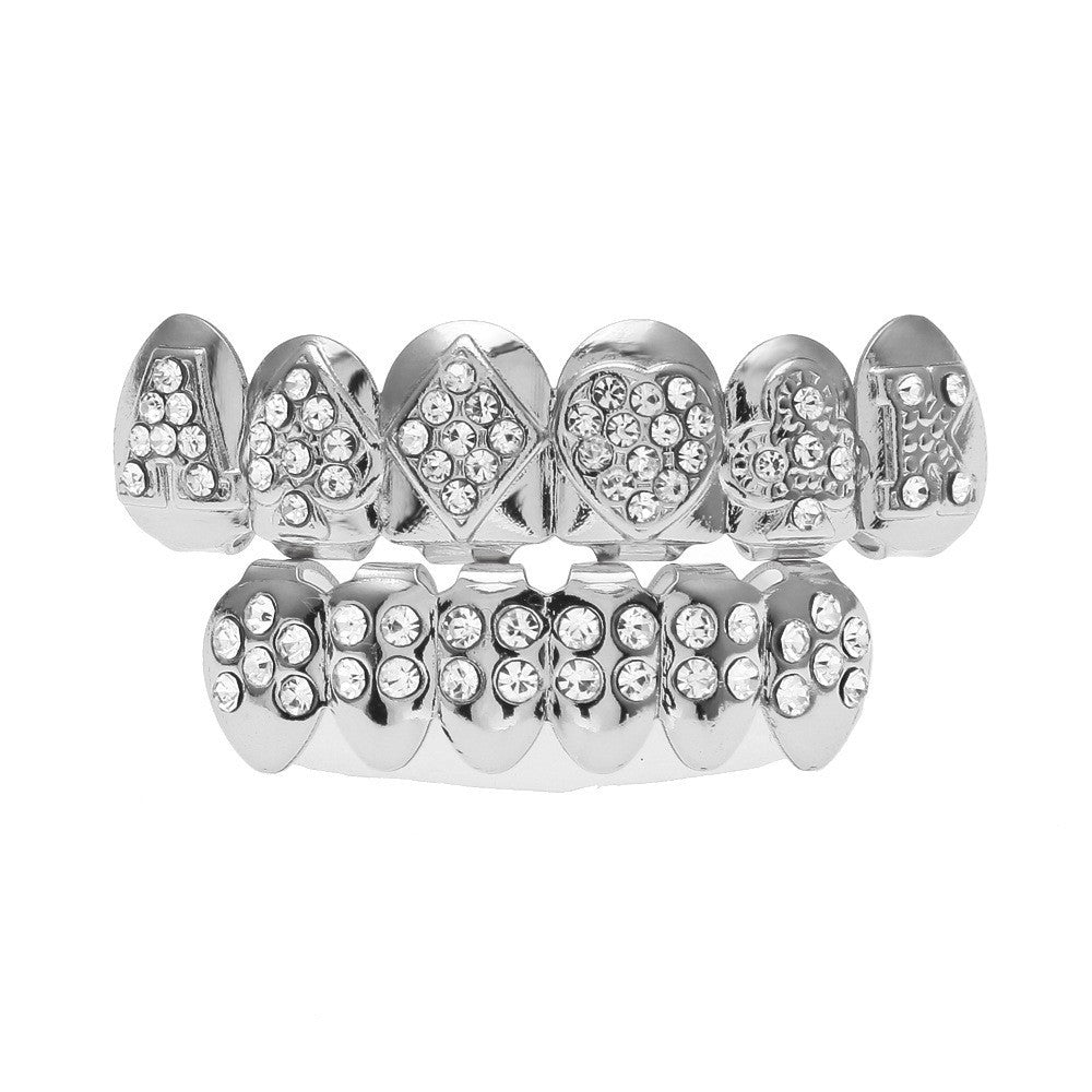 Hip-Hop-Grillz mit Diamanten und Vergoldung