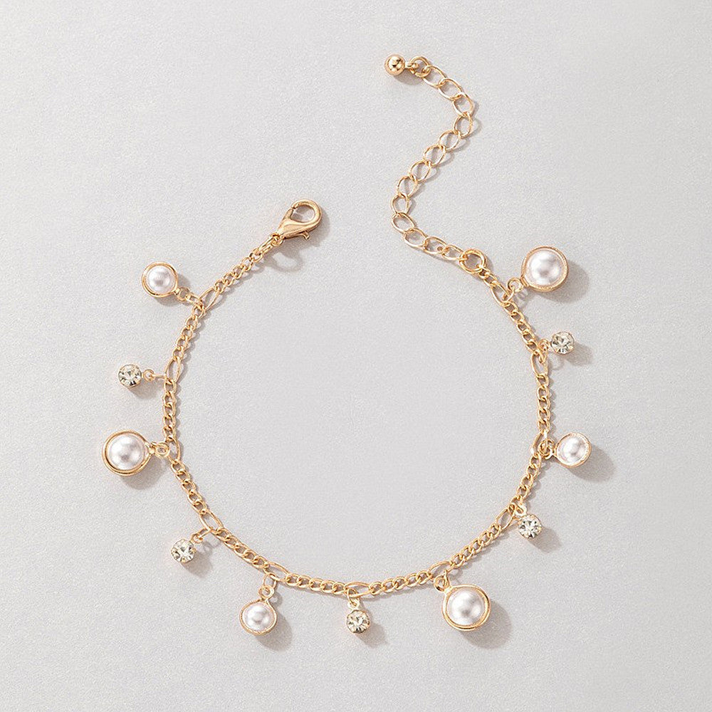 Boho Perlenquasten Armband Fußkette Schmuck