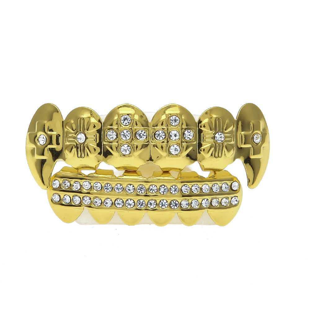 Hip-Hop-Grillz mit Diamanten und Vergoldung
