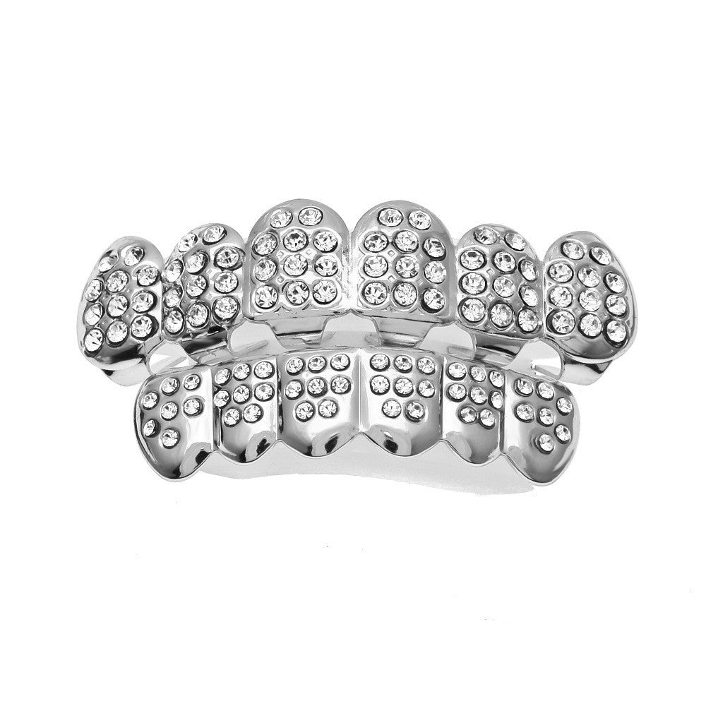 Hip-Hop-Grillz mit Diamanten und Vergoldung