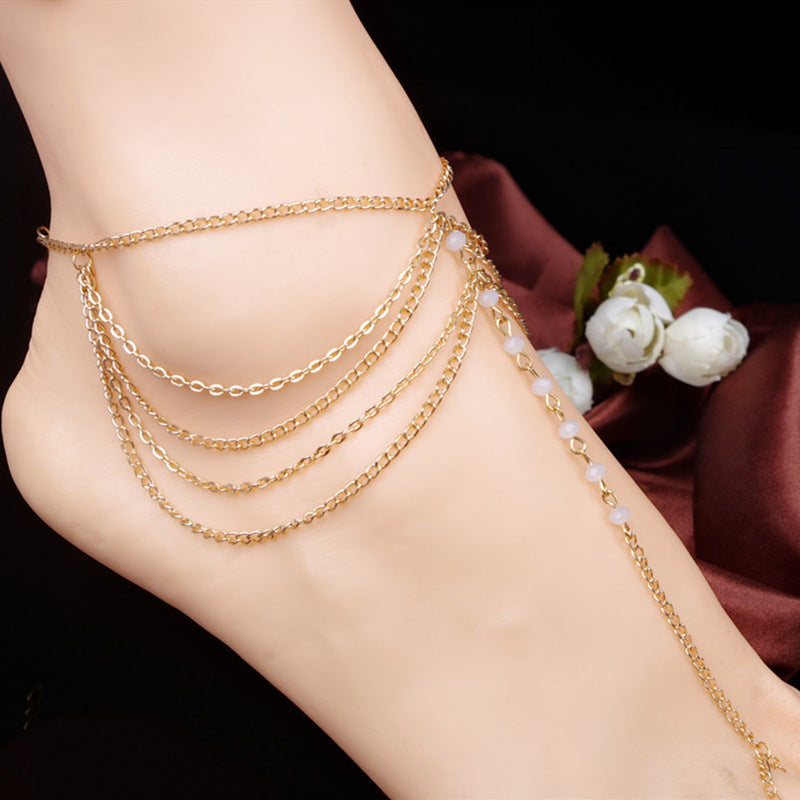 Boho-Lagen-Fußkette Sex-Fußkettchen
