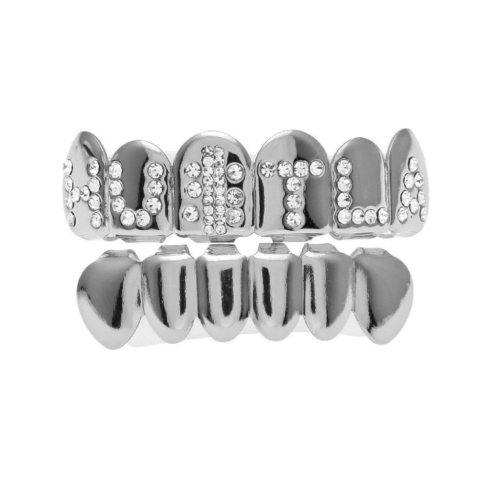 Hip-Hop-Grillz mit Diamanten und Vergoldung