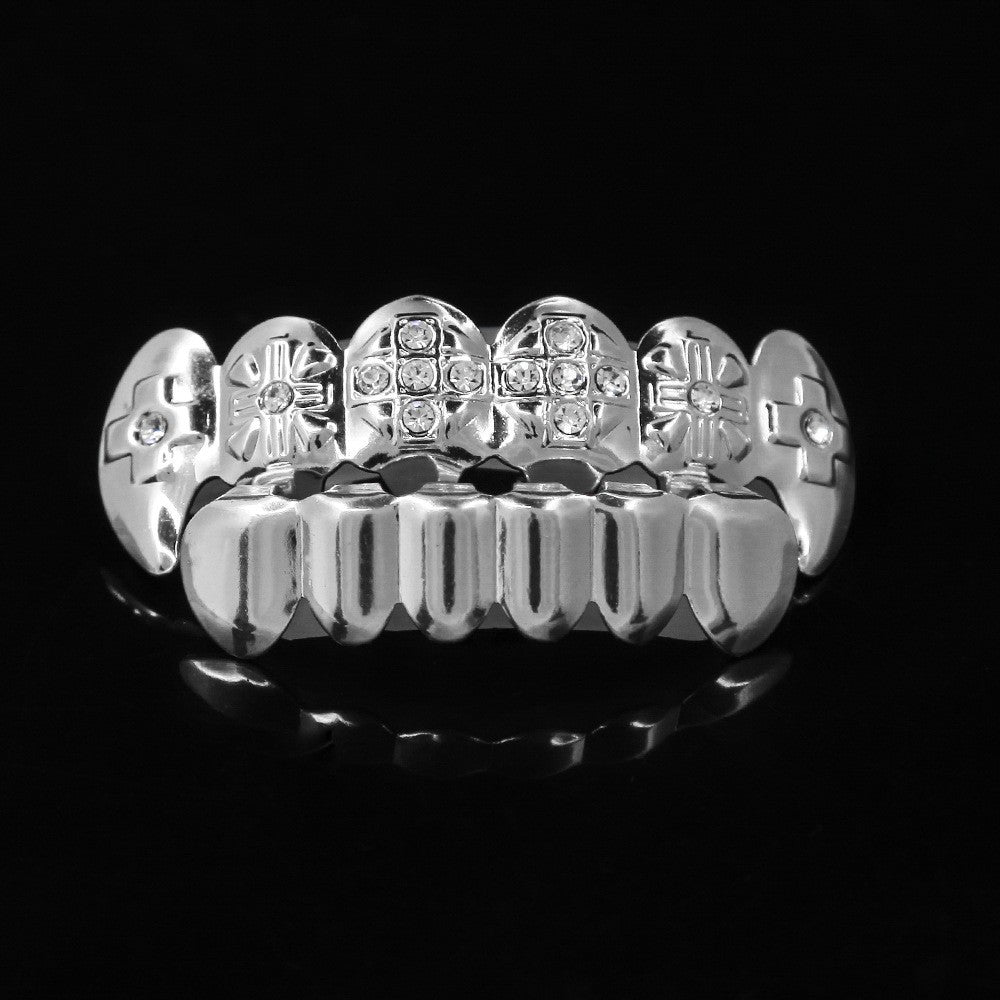 Hip-Hop-Grillz mit Diamanten und Vergoldung