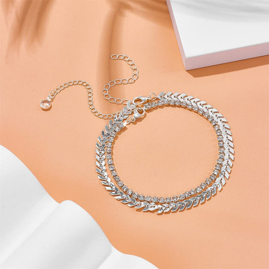 Summer Beach Bohemian Arrow Fishbone Anklet Jewelry