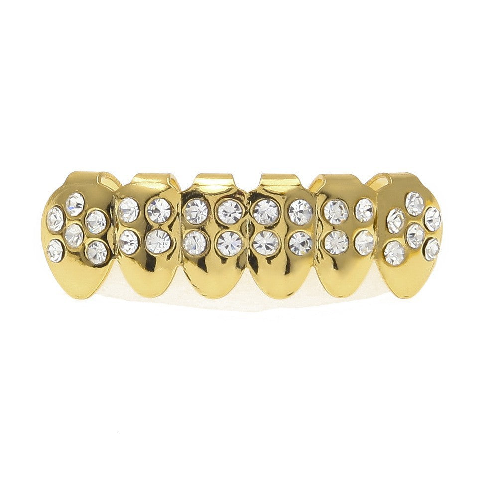 Hip-Hop-Grillz mit Diamanten und Vergoldung