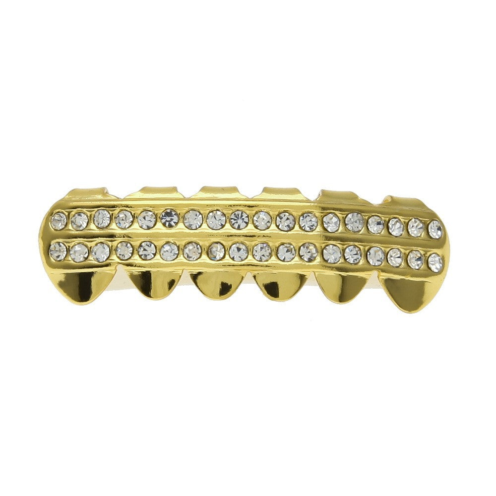 Hip-Hop-Grillz mit Diamanten und Vergoldung