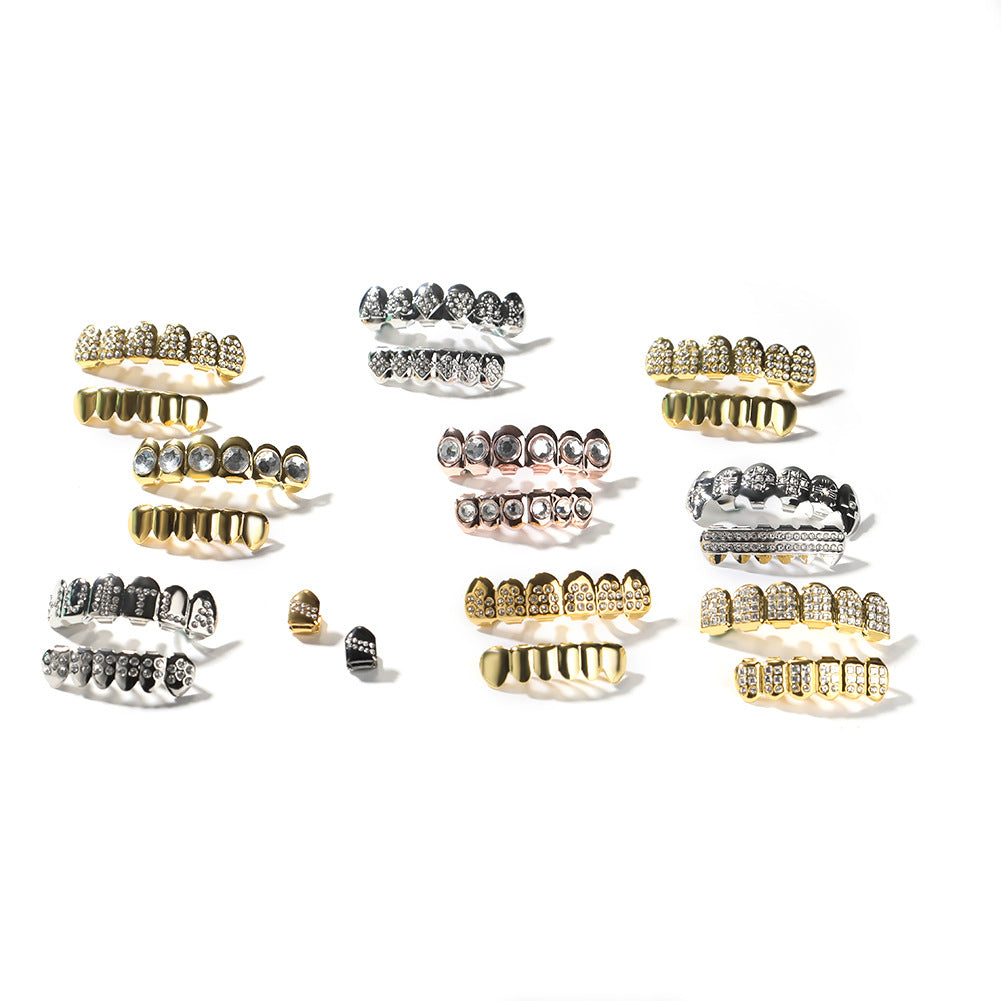 Hip-Hop-Grillz mit Diamanten und Vergoldung
