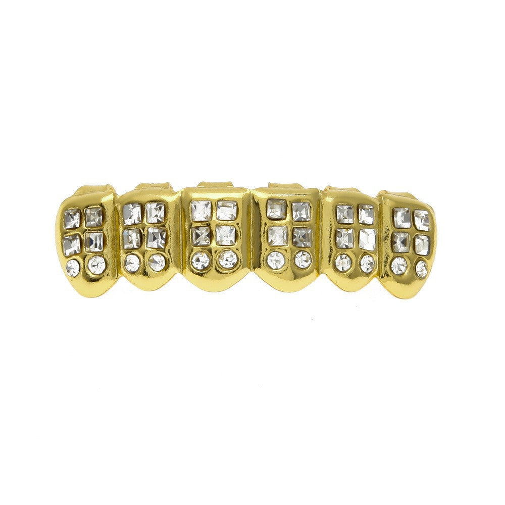 Hip-Hop-Grillz mit Diamanten und Vergoldung