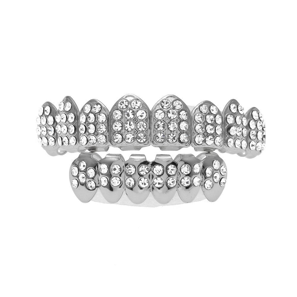 Hip-Hop-Grillz mit Diamanten und Vergoldung