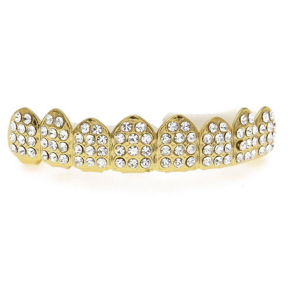 Hip-Hop-Grillz mit Diamanten und Vergoldung