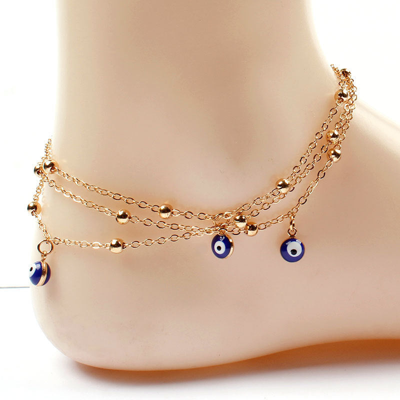 Blauer türkischer böhmischer Sommer-Anhänger Fußschmuck