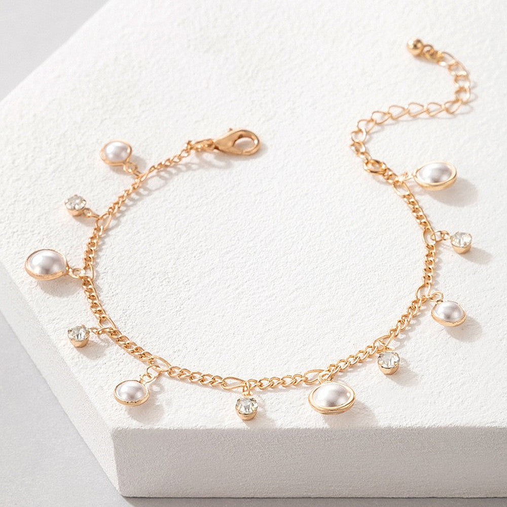 Boho Perlenquasten Armband Fußkette Schmuck