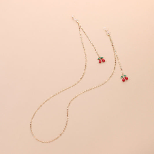 Sweet Cherry Fruit Pendant Glasses Chain