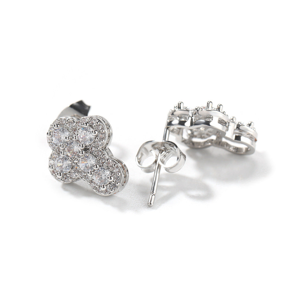 Hip-Hop-Fashion mit Diamanten besetzte Kreuzohrstecker