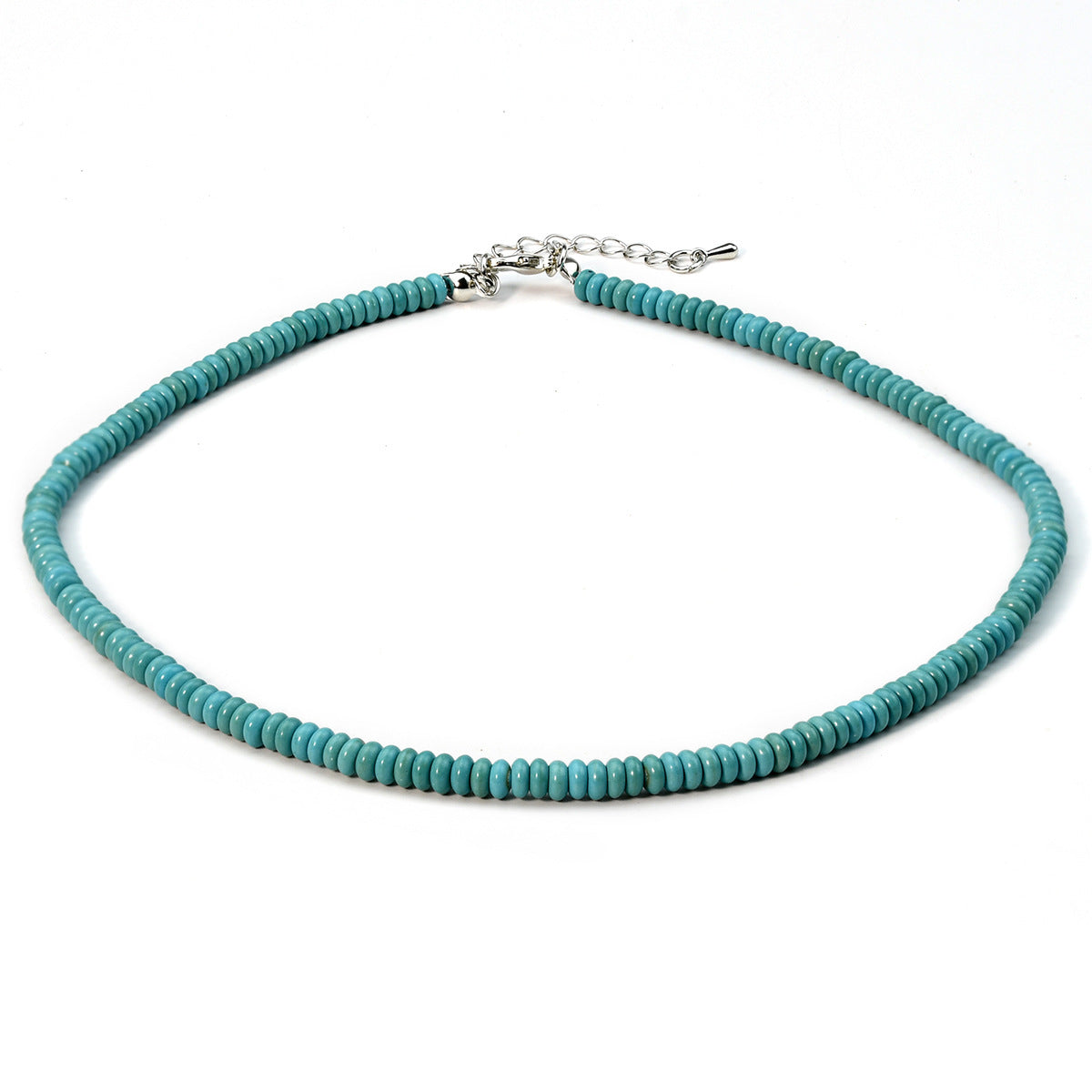Türkisfarbene Perlenkette (Choker)