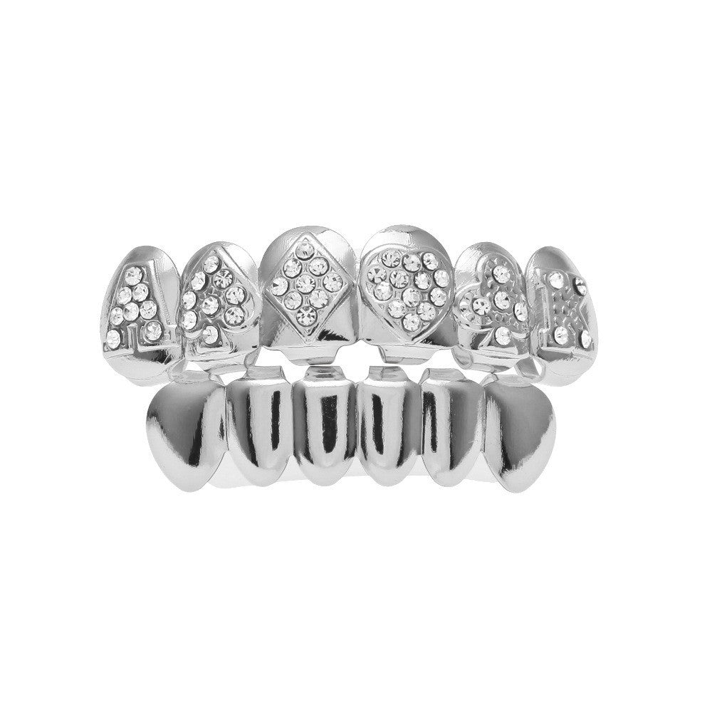 Hip-Hop-Grillz mit Diamanten und Vergoldung