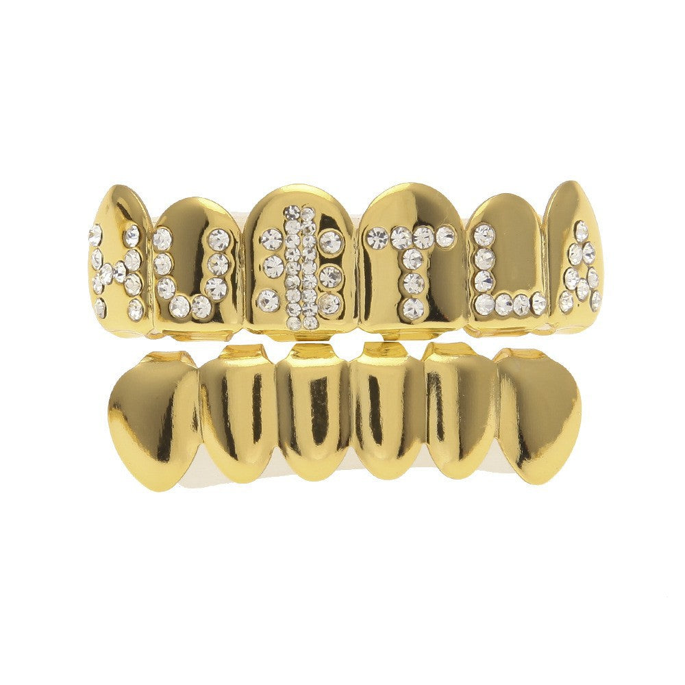 Hip-Hop-Grillz mit Diamanten und Vergoldung