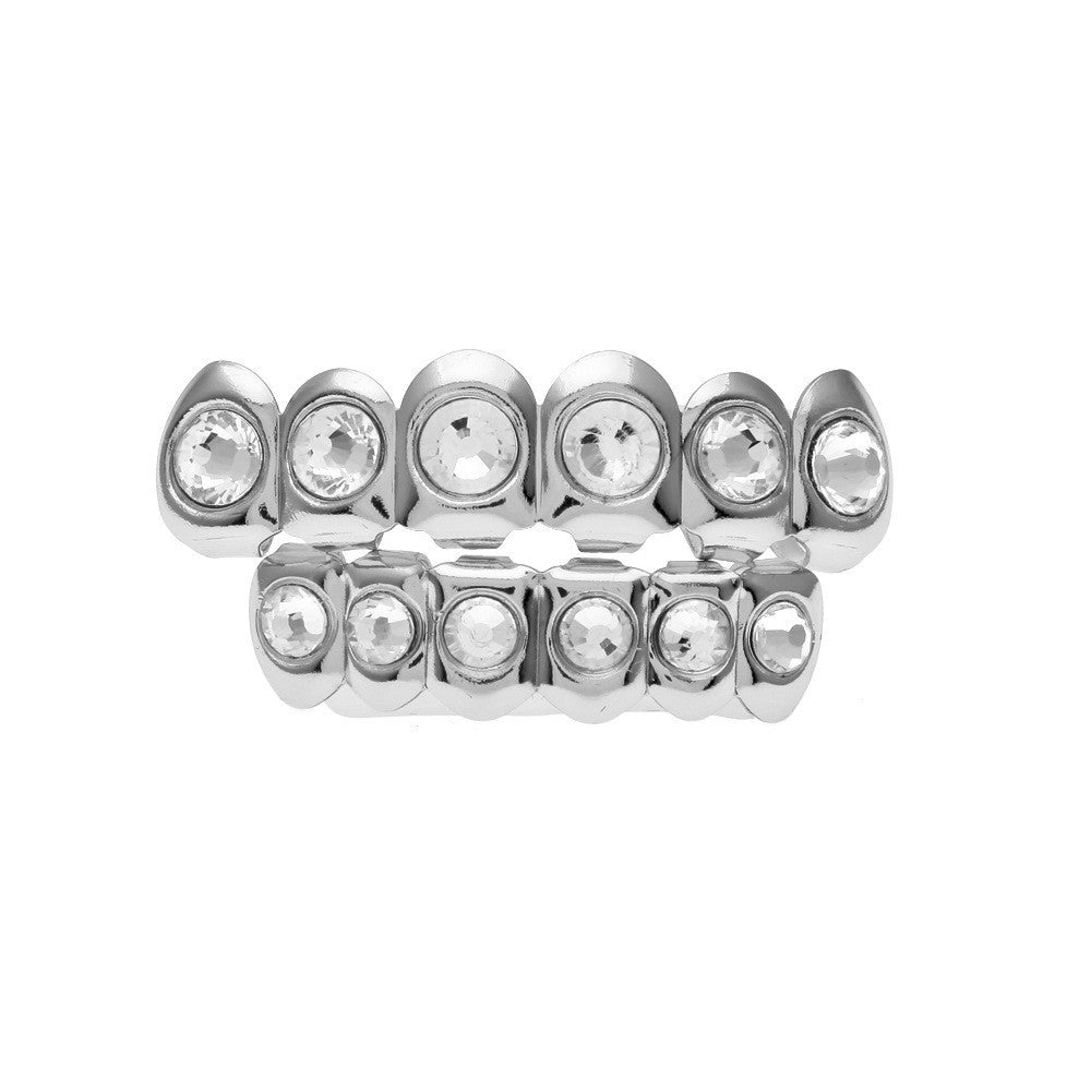 Hip-Hop-Grillz mit Diamanten und Vergoldung