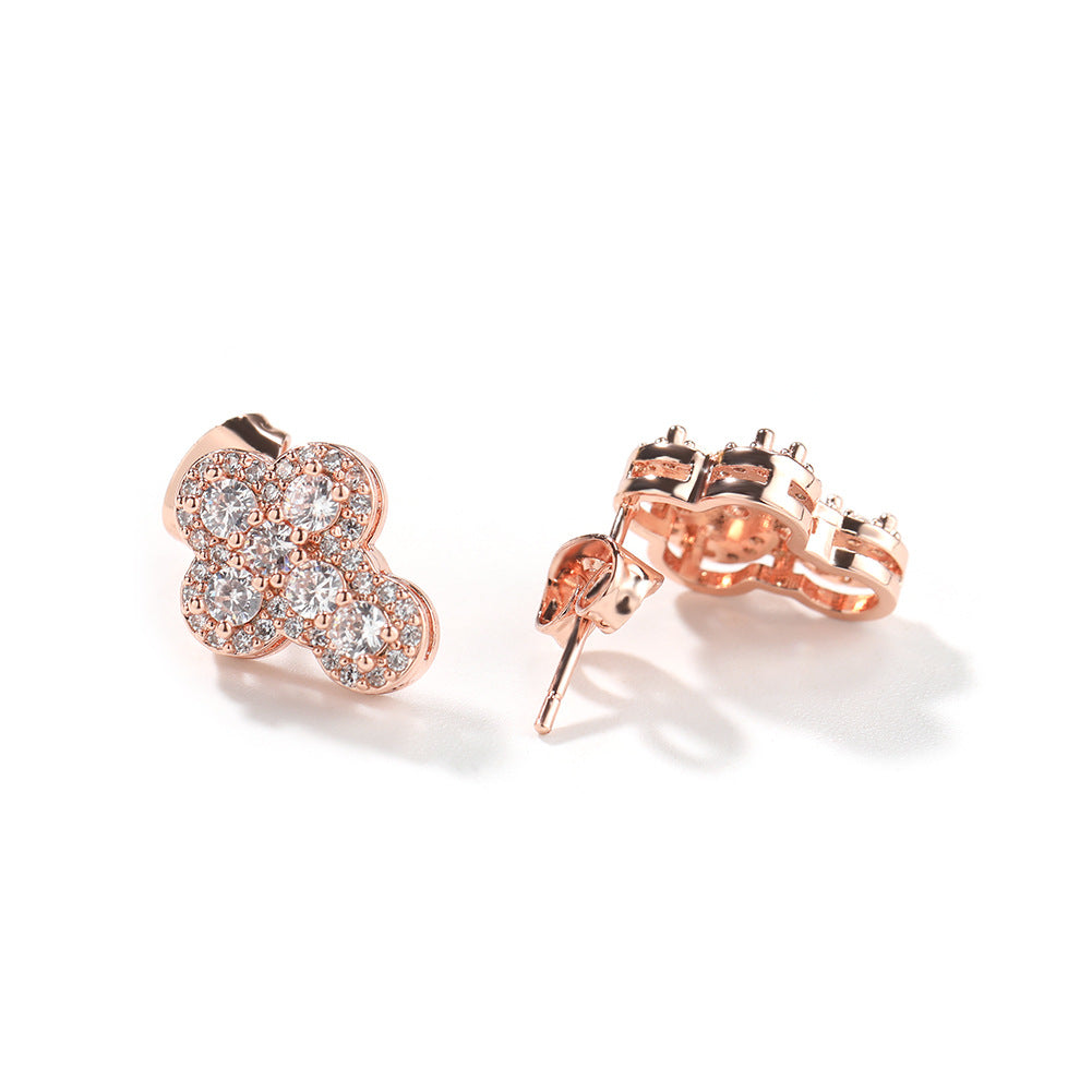 Hip-Hop-Fashion mit Diamanten besetzte Kreuzohrstecker
