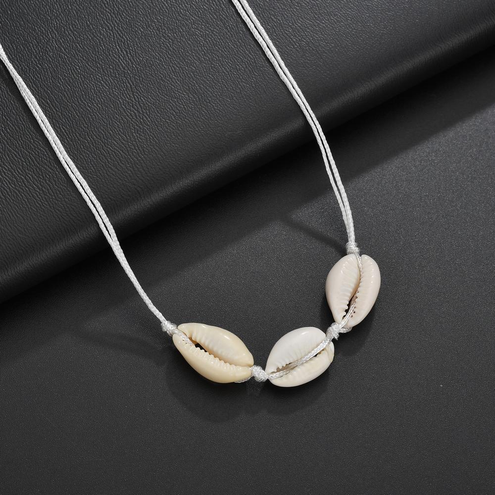 Thread Beaded Shell Necklace