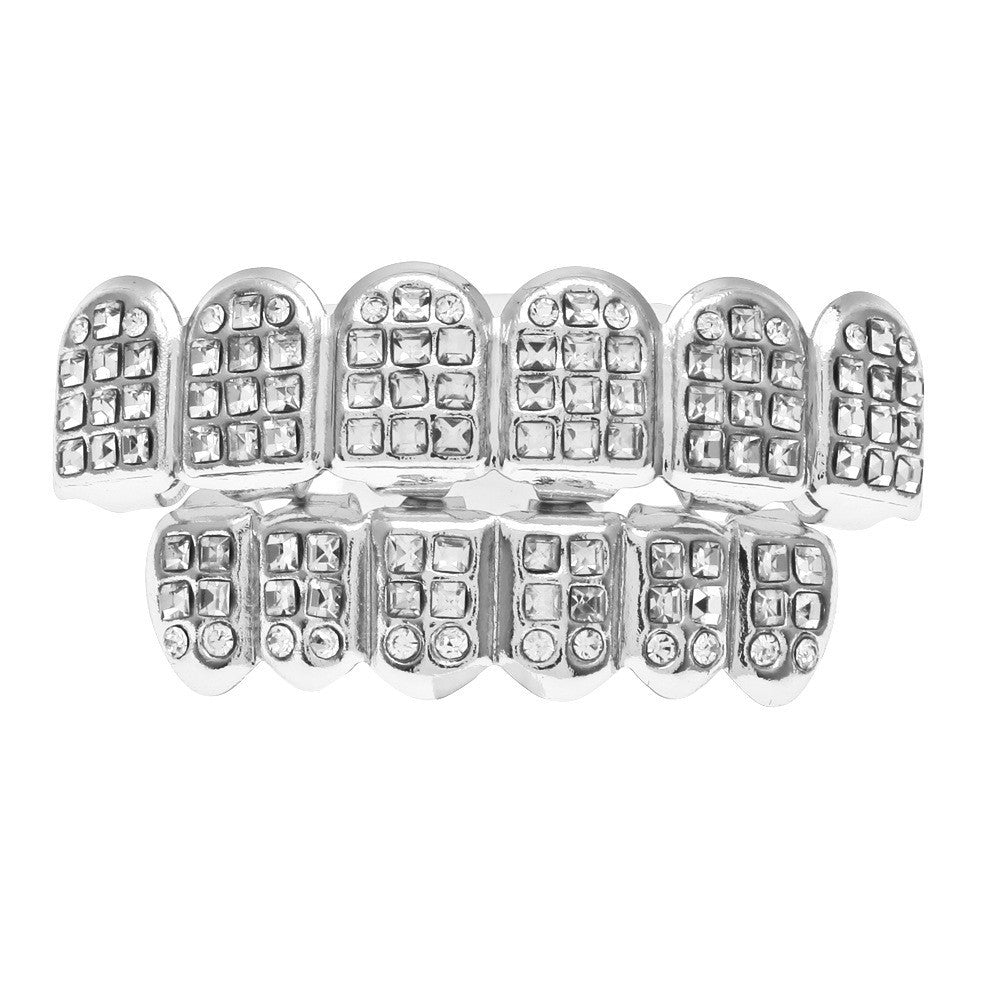 Hip-Hop-Grillz mit Diamanten und Vergoldung