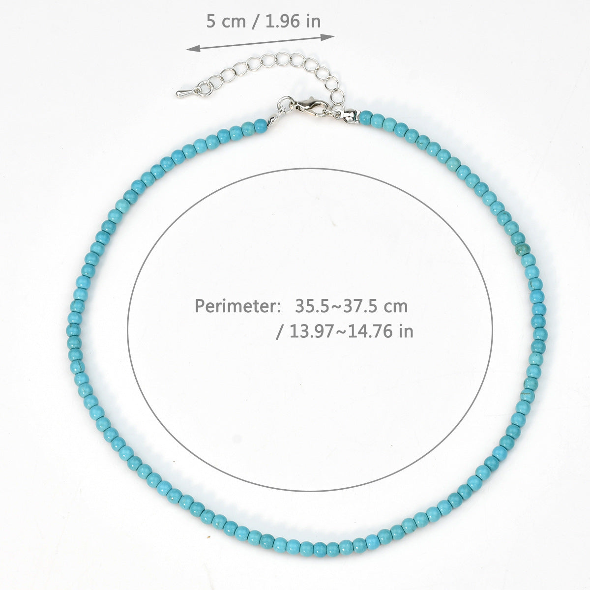 Türkisfarbene Perlenkette (Choker)