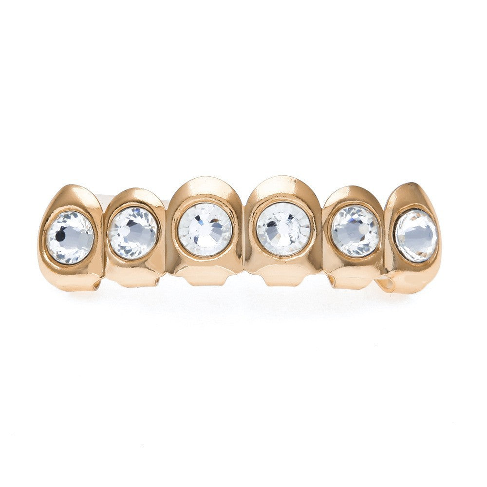 Hip-Hop-Grillz mit Diamanten und Vergoldung