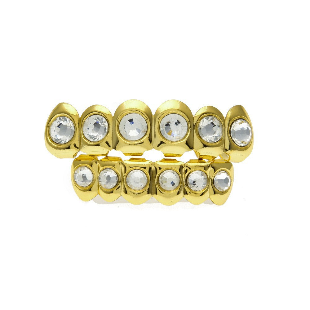 Hip-Hop-Grillz mit Diamanten und Vergoldung