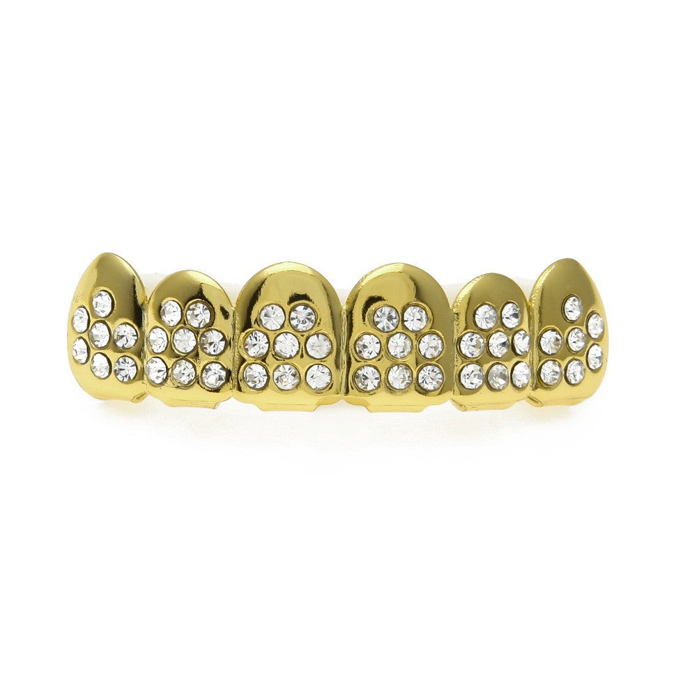 Hip-Hop-Grillz mit Diamanten und Vergoldung