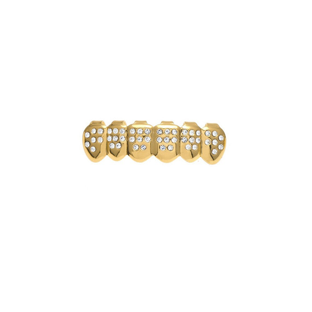 Hip-Hop-Grillz mit Diamanten und Vergoldung