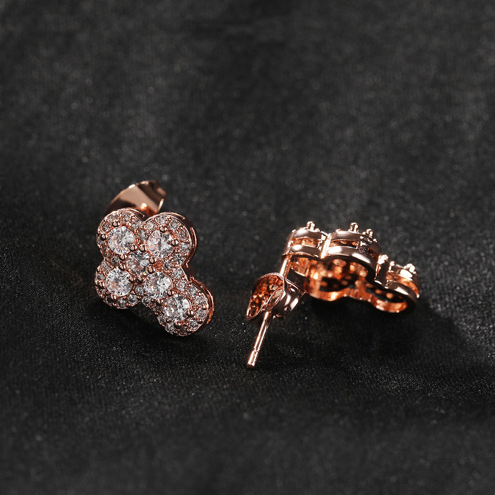 Hip-Hop-Fashion mit Diamanten besetzte Kreuzohrstecker