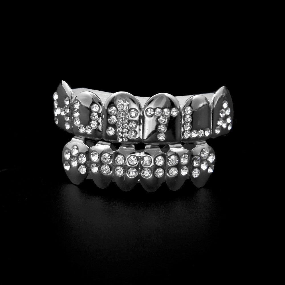 Hip-Hop-Grillz mit Diamanten und Vergoldung