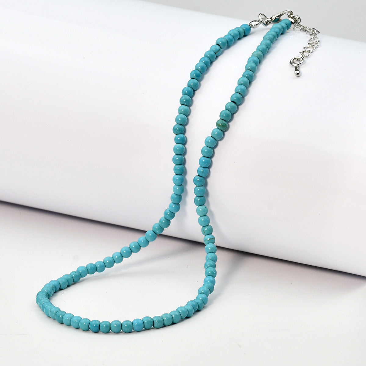 Türkisfarbene Perlenkette (Choker)