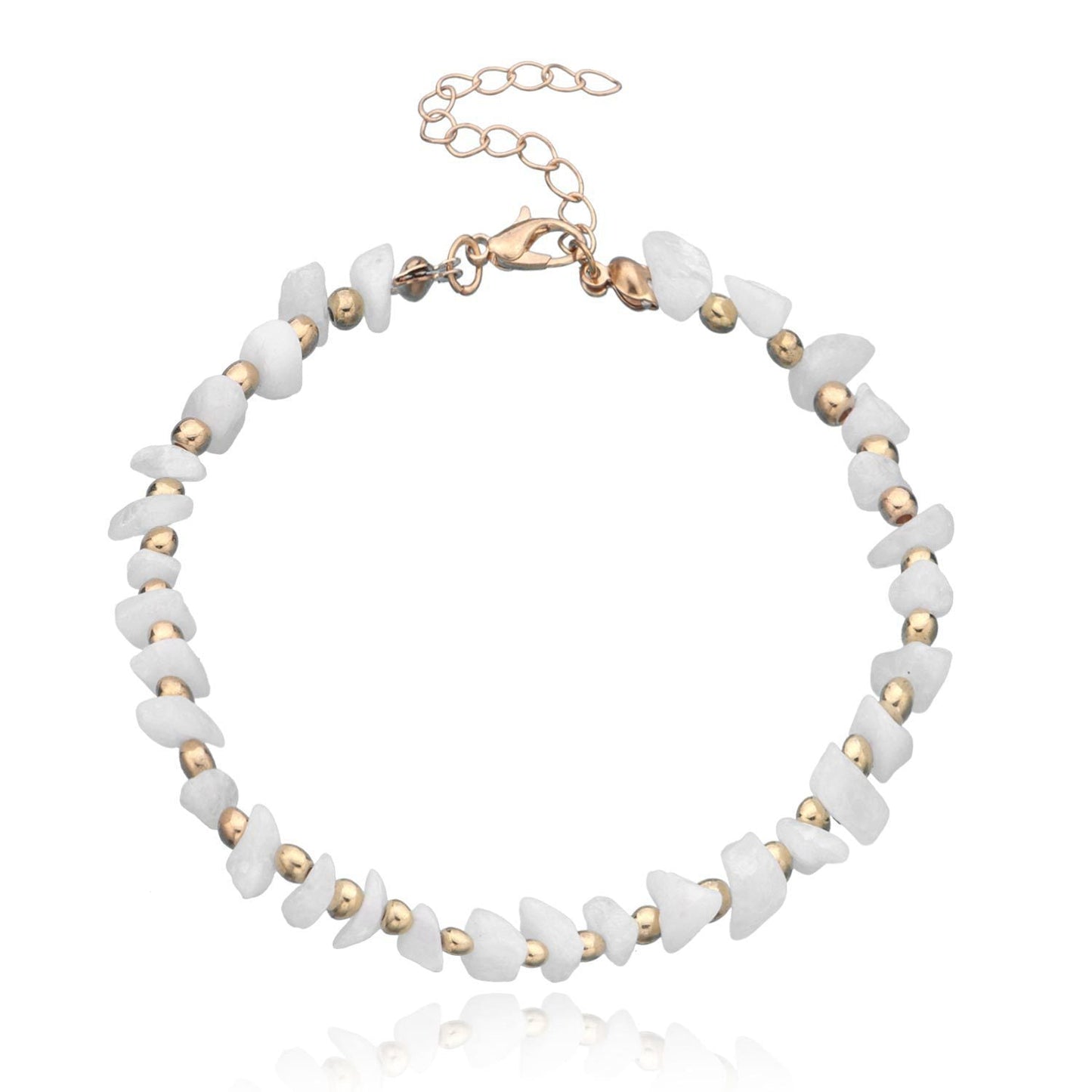 Beaded Nature Stone Chain Anklet Jewelry