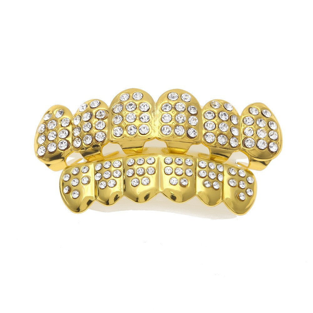 Hip-Hop-Grillz mit Diamanten und Vergoldung
