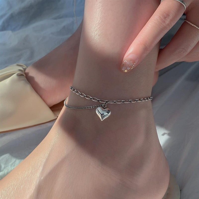 Herz-Charm-Fußkettchen