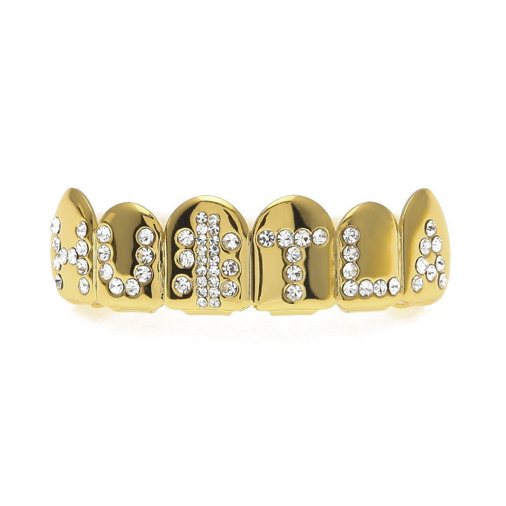 Hip-Hop-Grillz mit Diamanten und Vergoldung