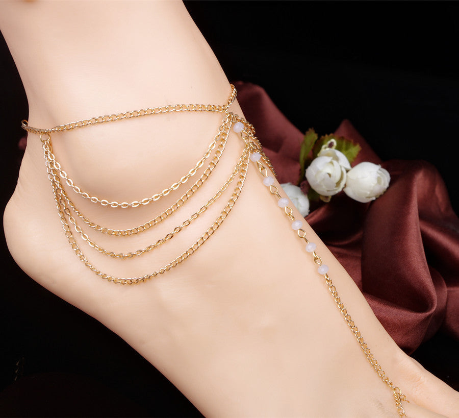 Boho-Lagen-Fußkette Sex-Fußkettchen