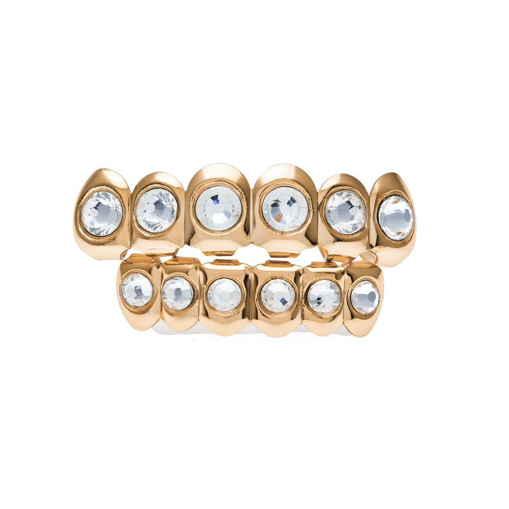 Hip-Hop-Grillz mit Diamanten und Vergoldung