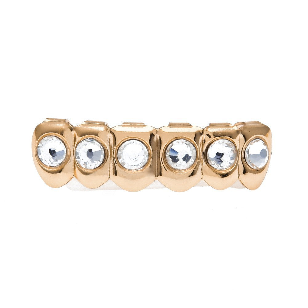 Hip-Hop-Grillz mit Diamanten und Vergoldung