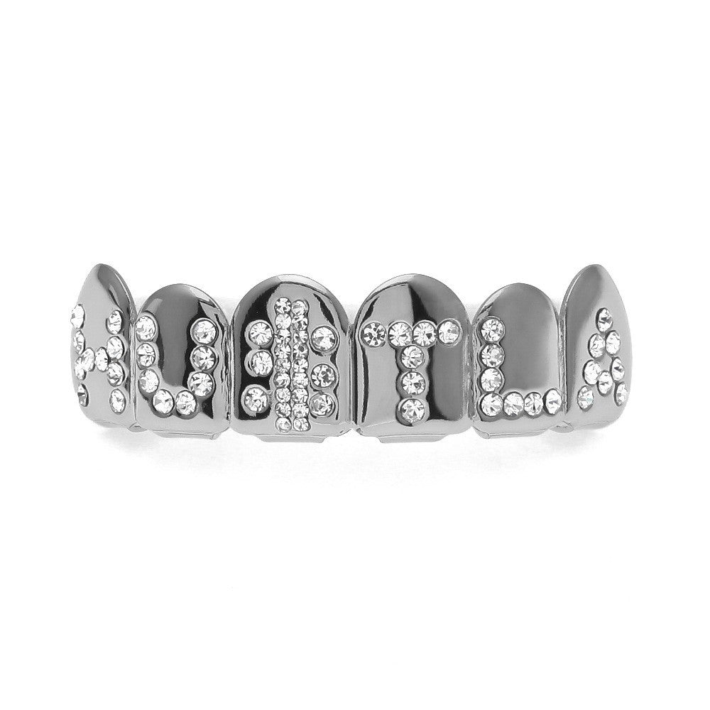 Hip-Hop-Grillz mit Diamanten und Vergoldung