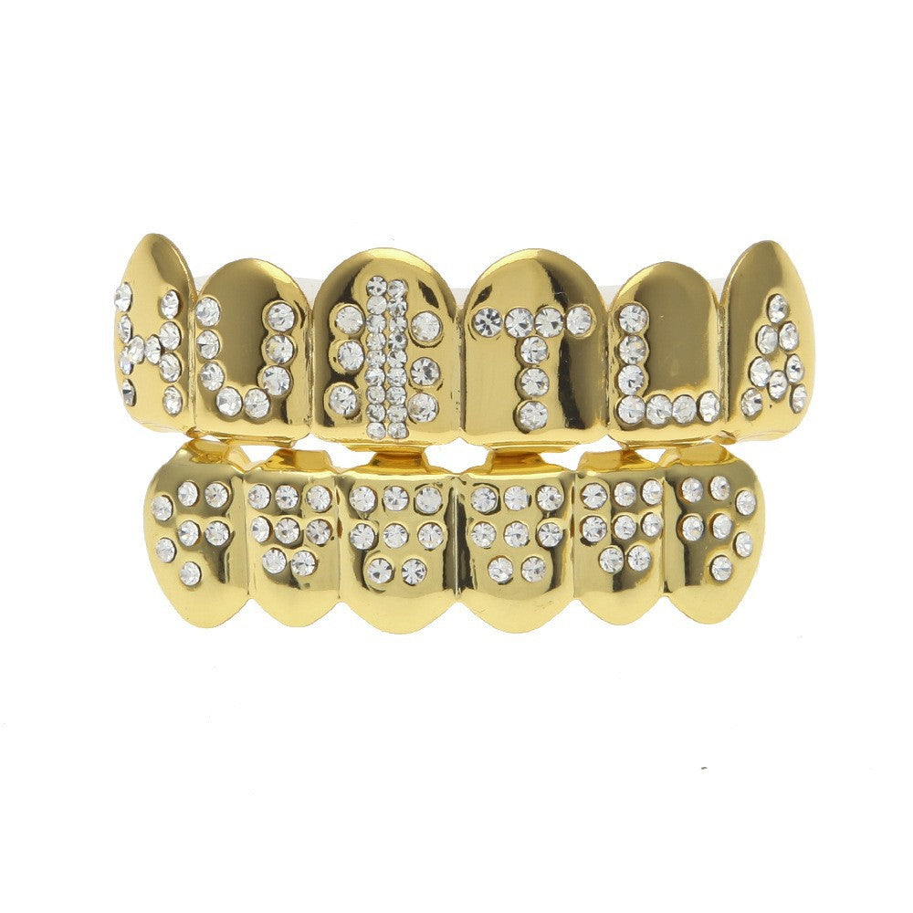 Hip-Hop-Grillz mit Diamanten und Vergoldung