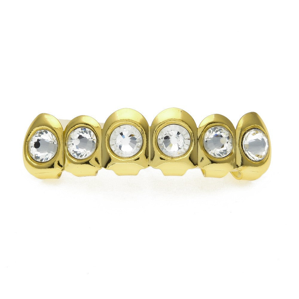 Hip-Hop-Grillz mit Diamanten und Vergoldung