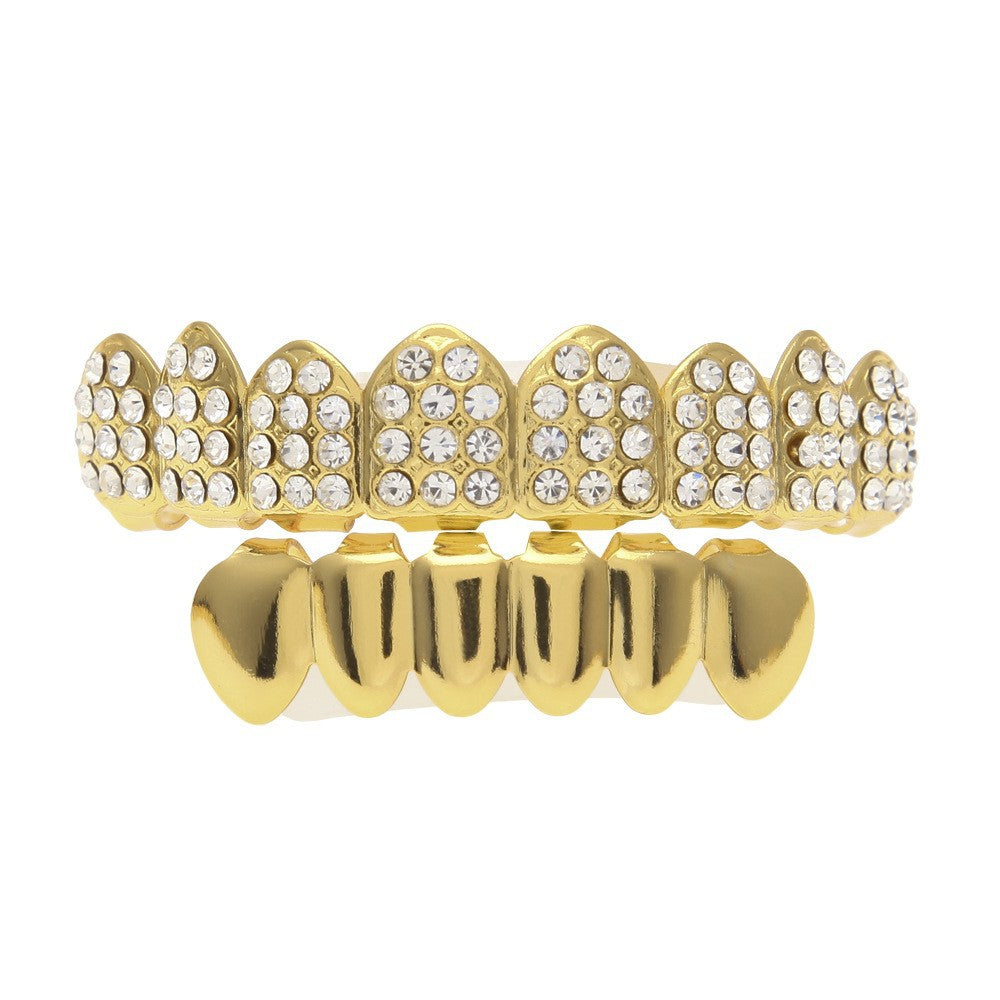 Hip-Hop-Grillz mit Diamanten und Vergoldung